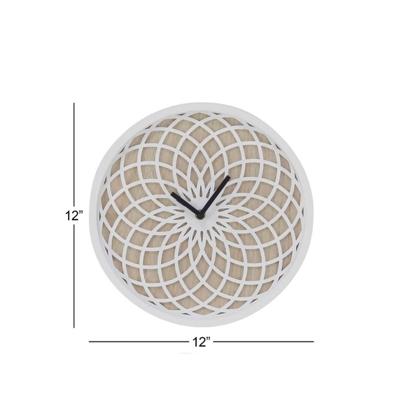 Ornate Wall Clock- White 12 inch - Picture 6 of 6